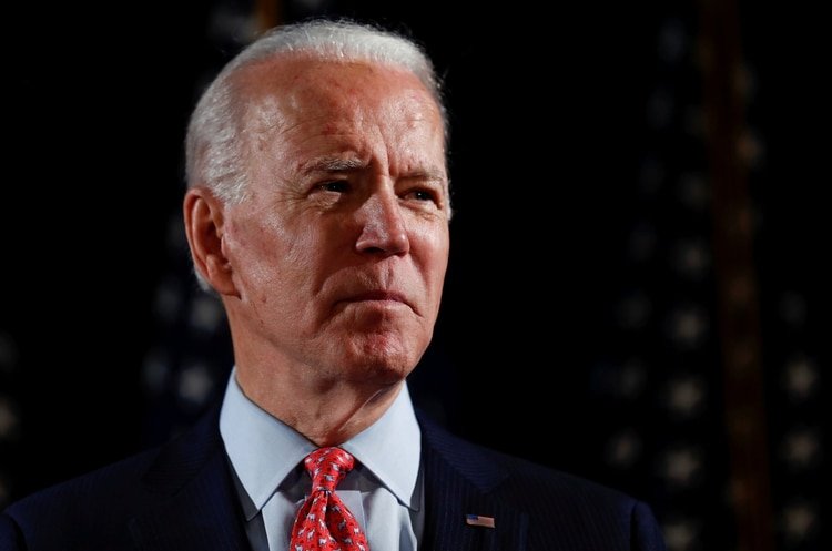 FILE PHOTO: Democratic U.S. presidential candidate and former Vice President Joe Biden speaks at an event in Wilmington, Delaware, U.S., March 12, 2020. REUTERS/Carlos Barria/File Photo