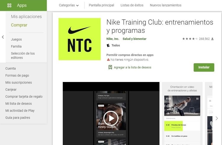 La nutrióloga recomendó la app NTC para empezar con las rutinas (Foto: Google Play)