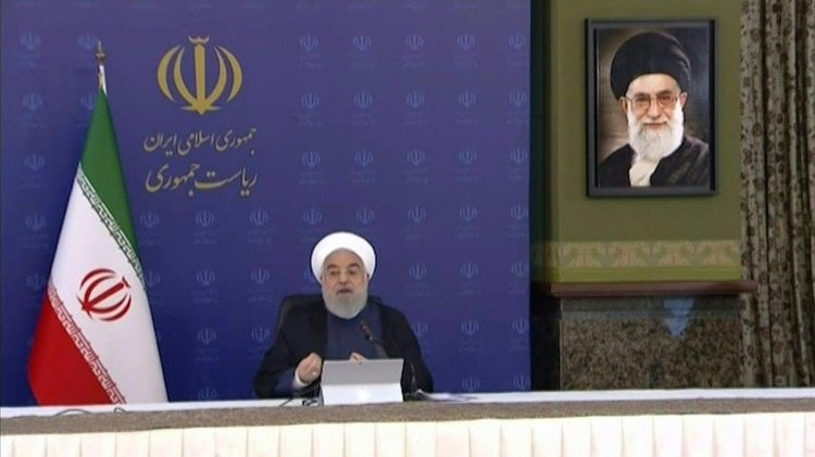 El presidente iraní, Hasan Rohani, en un mensaje desde Teherán el miércoles