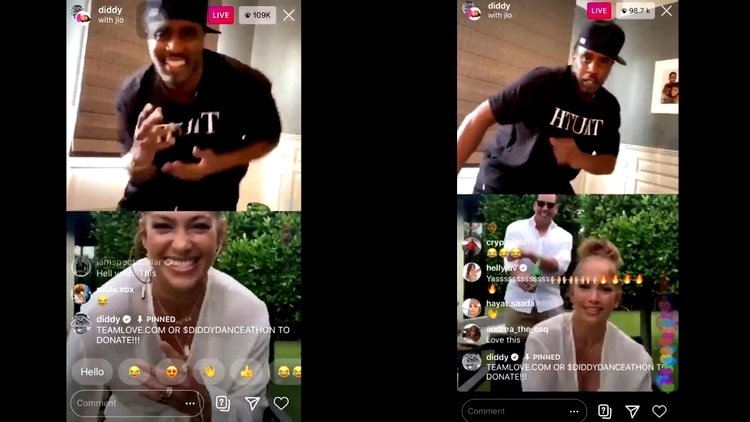 Jennifer Lopez bailó salsa con su ex novio P. Diddy para recaudar fondos en la lucha contra el coronavirus