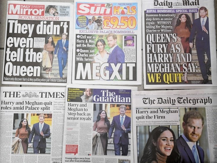 Parte de la cobertura de la prensa británica