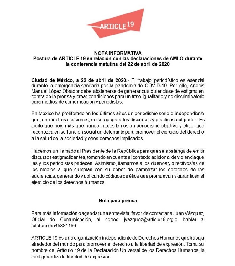 Nota Informativa - A 19 (Foto: A-19)