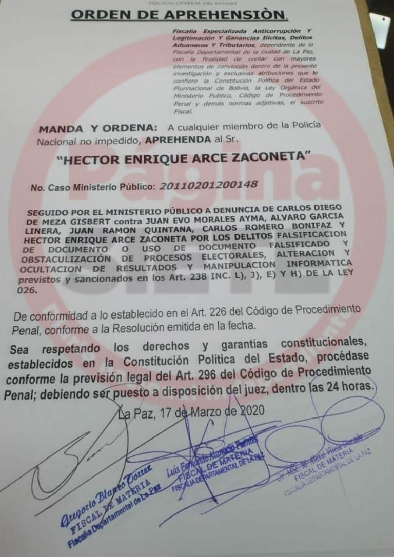 Emiten orden de aprehensión en contra de exministro Héctor Arce por ...