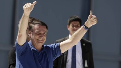 Jair Bolsonaro participó de una movilización en Brasilia (AP Photo/Eraldo Peres)