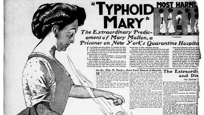 Un artículo de "The New York American" que cuenta la historia de Mary Mallon