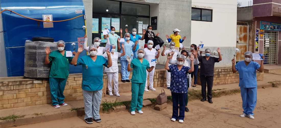 Personal médico del hospital de Mairana pide garantía para trabajar. Foto. Josué Chubé 