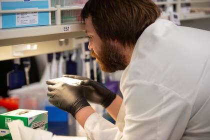 Un científico experiementando con hydroxicloroquina para determinar si puede ser efectiva contra el coronavirus (REUTERS/Craig Lassig/File Photo)