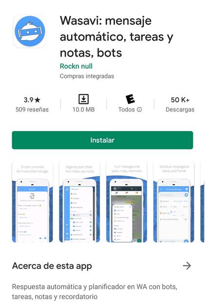 Wasavi permite programar textos. 