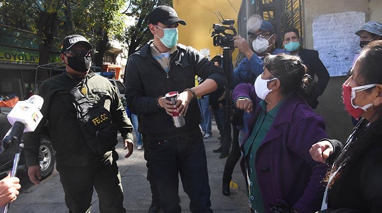 El alcalde de Cochabamba, José María Leyes, tras su audiencia, ayer. | Daniel James