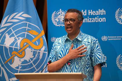 Tedros Adhanom Ghebreyesus, director general de la Organización Mundial de la Salud (OMS) asiste a la virtual 73ª Asamblea Mundial de la Salud (AMS) en Ginebra, Suiza, el 19 de mayo de 2020 (Christopher Black/OMS/Handout via REUTERS)