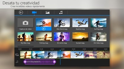 Los clips se verán en una línea de tiempo desde donde se pueden mover, recortar y editar de otras múltiples formas con facilidad