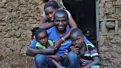 Familias desplazadas en la República Democrática del Congo