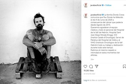 El comunicado publicado en Instagram