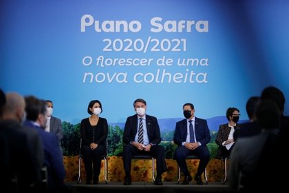 El presidente Jair Bolsonaro en la ceremonia de lanzamiento de Plano Safra 2020/2021, un plan de ayuda al sector agrícola REUTERS/Adriano Machado