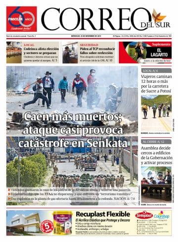 Portadas de periódicos de Bolivia del miércoles 20 de noviembre de 2019 –  